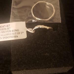 Sarda ,New~ Stacker rings ,silver9.25 hand made in Indonesia . Set of 2